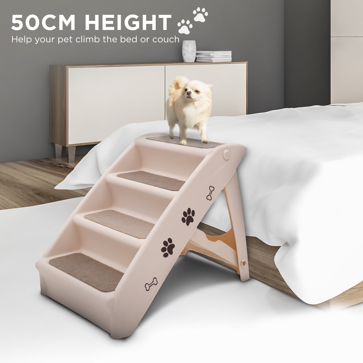 Furtastic - 50cm Foldable Step Ladder Stairs