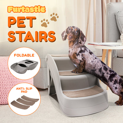 Furtastic - 38cm Foldable Pet Stairs Ramp - Grey