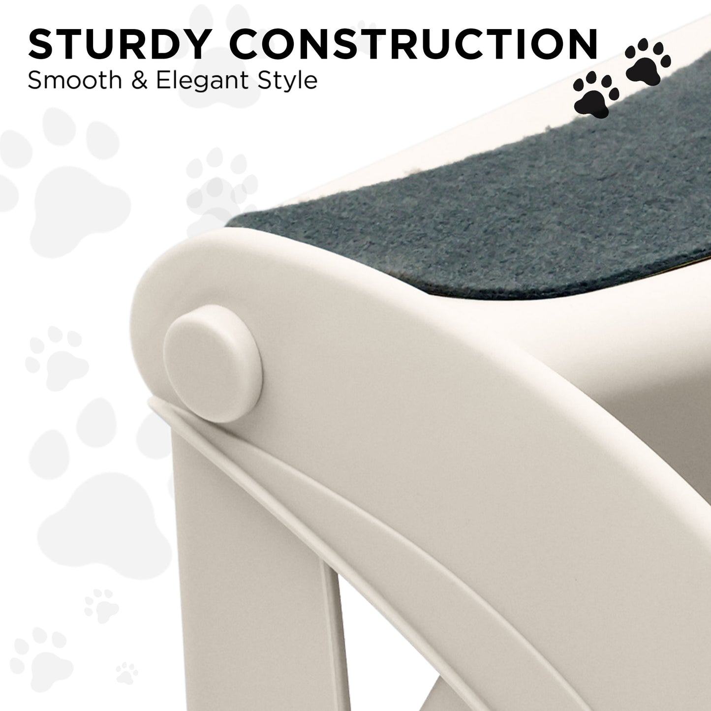 Furtastic - 38cm Foldable Pet Stairs Ramp - White