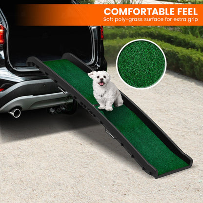 Furtastic - Foldable Plastic Dog Ramp with Synthetic Grass