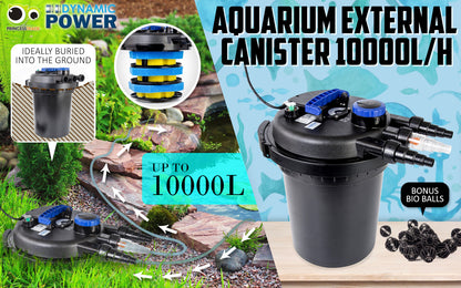 Dynamic Power Combo Aquarium Garden Filter 10000L/H + Submersible Water Pump 10000L/H