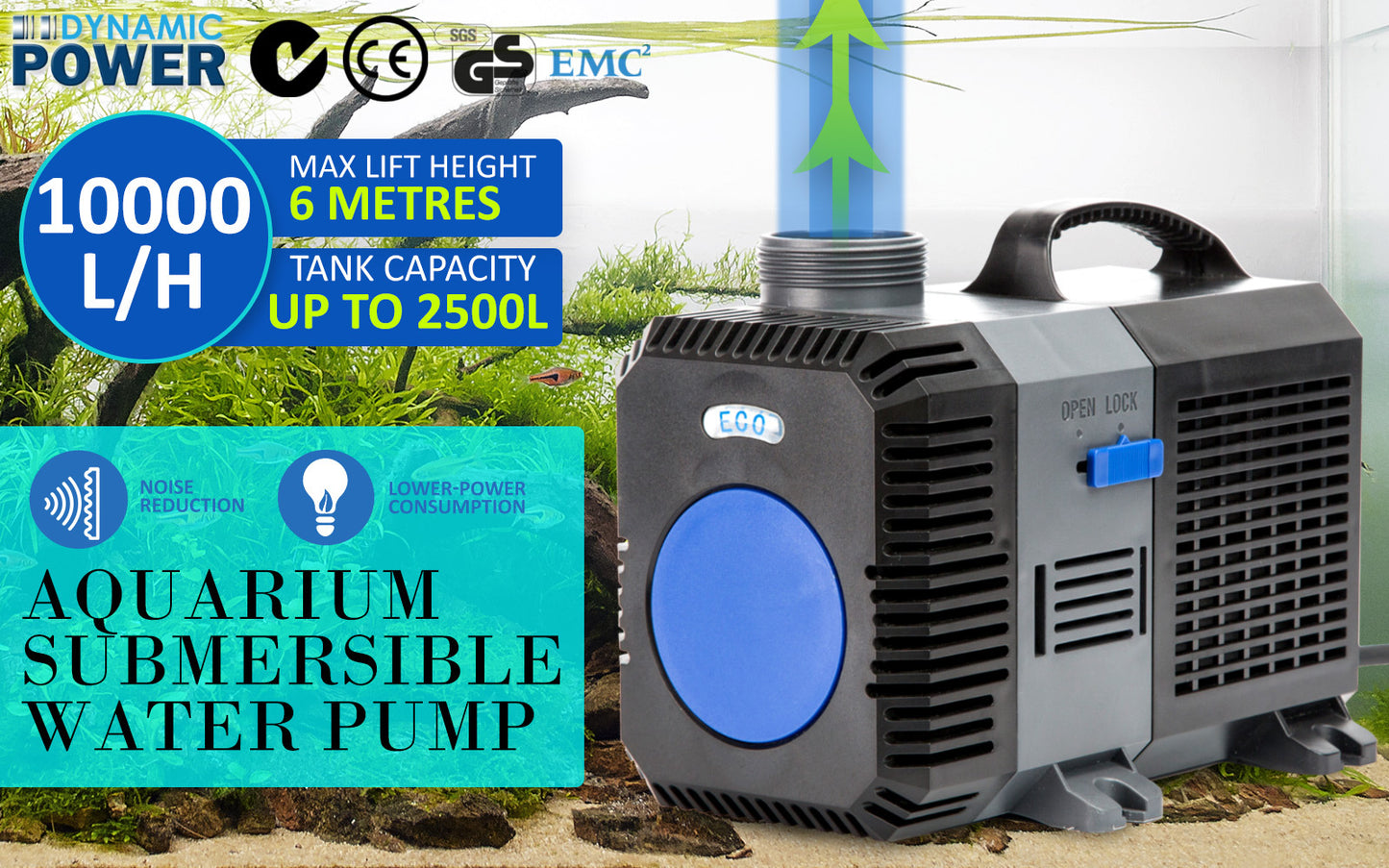 Dynamic Power Combo Aquarium Garden Filter 10000L/H + Submersible Water Pump 10000L/H