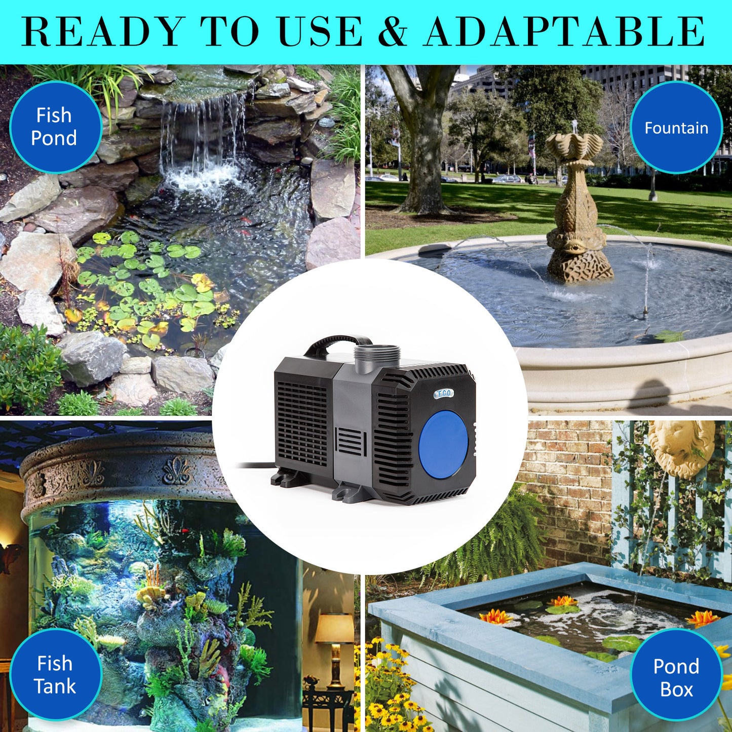 Dynamic Power - Aquarium Submersible Pond Water Pump 10000L/H