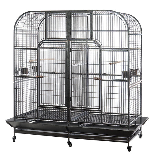 YES4PETS XXXL 185 cm Bird Cage Pet Parrot Aviary Perch Castor Wheel Removable Divider