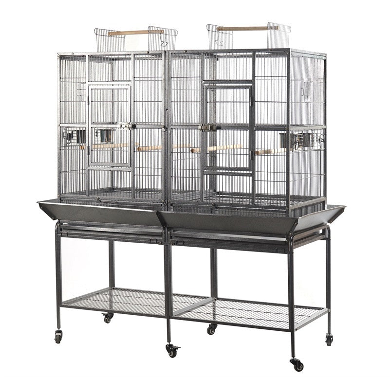 YES4PETS XL 184 cm Bird Cage Pet Parrot Aviary with Perch, Castor Wheels, and Removable Divider