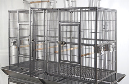 YES4PETS XL 184 cm Bird Cage Pet Parrot Aviary with Perch, Castor Wheels, and Removable Divider