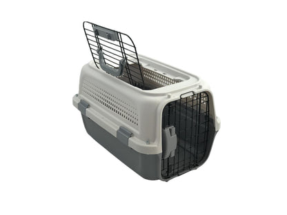 YES4PETS Small Dog Cat Rabbit Crate Pet Kitten Carrier Parrot Cage Grey