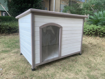 YES4PETS XL Timber Pet Dog Kennel House Puppy Wooden Timber Cabin With Stripe