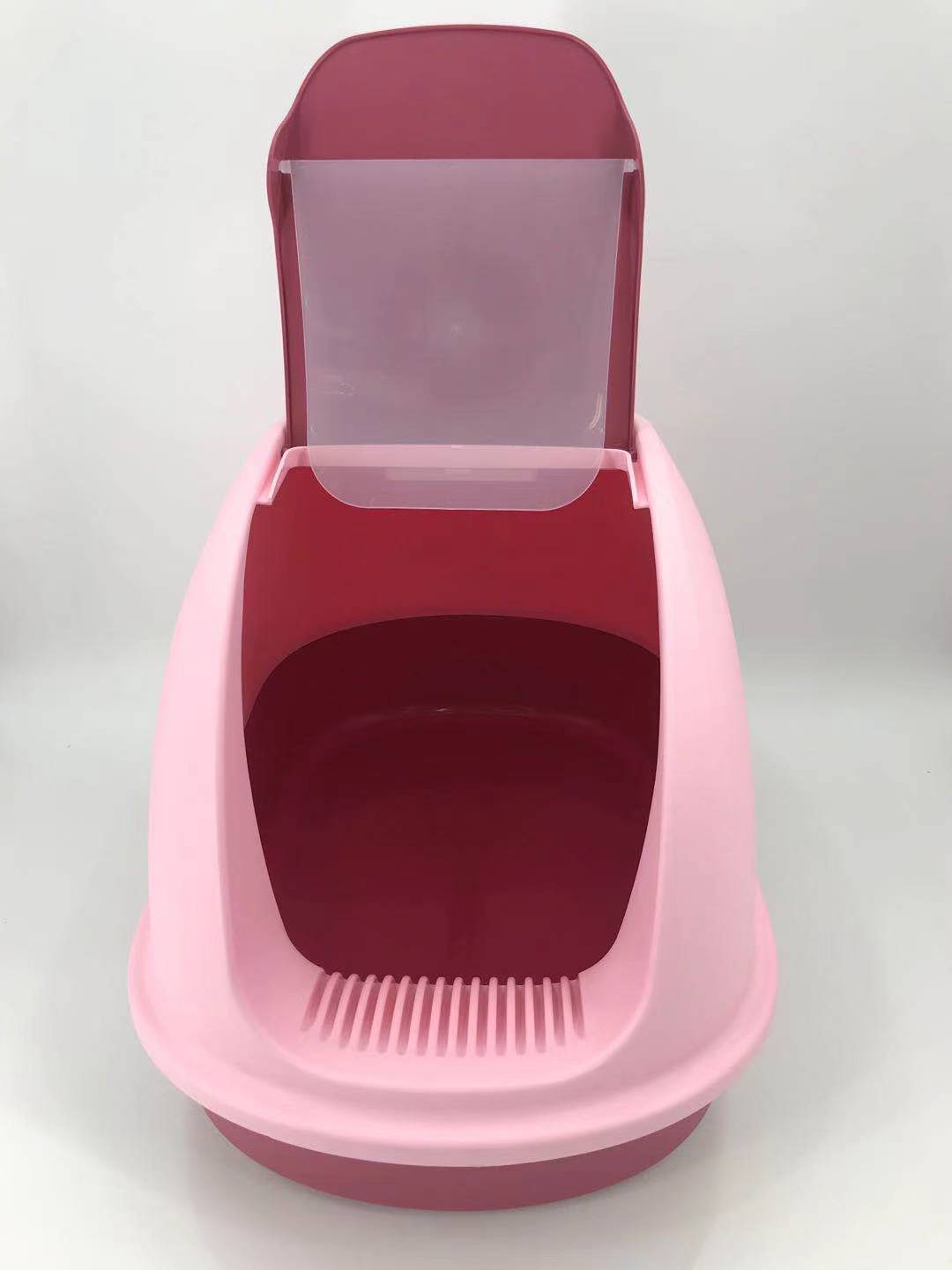 YES4PETS XL Portable Hooded Cat Toilet Litter Box Tray House with Charcoal Filter and Scoop - Pink