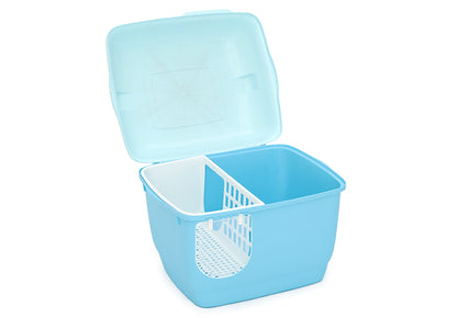 YES4PETS XL Portable Hooded Cat Toilet Litter Box Tray House with Handle and Scoop - Blue