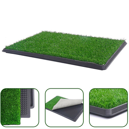 YES4PETS XL Indoor Dog Puppy Toilet Grass Training Mat Loo Pad Potty with 2 Grass Mats