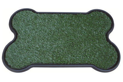 YES4PETS Dog Puppy Toilet Grass Potty Training Mat Loo Pad Bone Shape Indoor with 2 grass