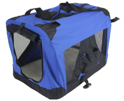 YES4PETS XL Portable Foldable Pet Dog Puppy Cat Soft Crate Cage - Blue