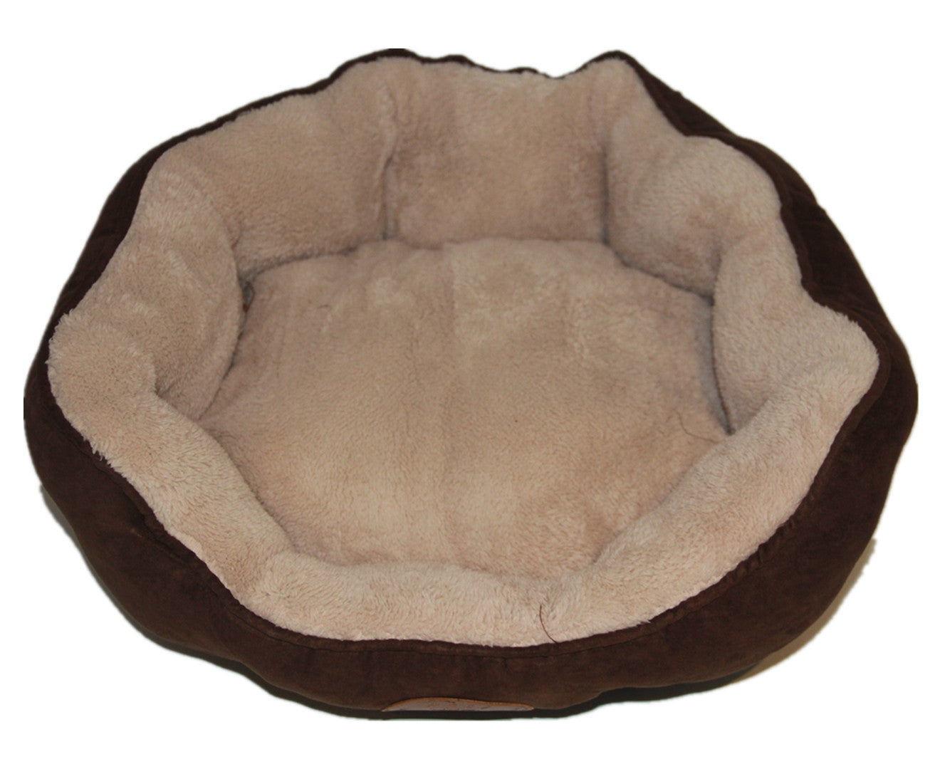 YES4PETS Washable Brown Fleece Dog Cat Bed - Medium