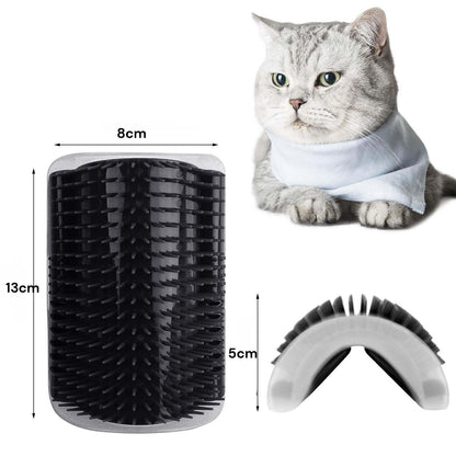 Cat Self Groomer Catnip  Dog Cat Toy Corner Groomer Wall Corner Scratcher Comb Grooming Massage Brush - Black