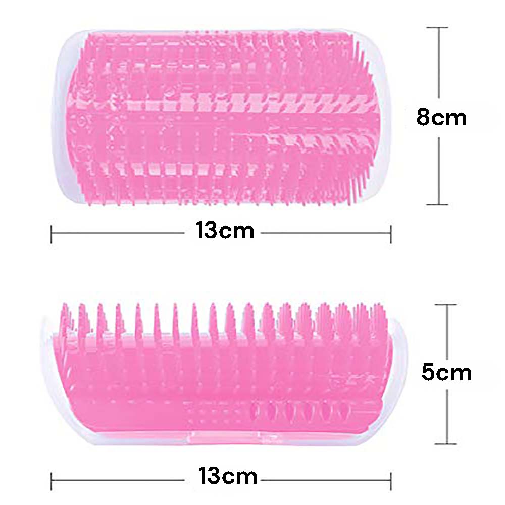 Cat Self Groomer Catnip  Dog Cat Toy Corner Groomer Wall Corner Scratcher Comb Grooming Massage Brush - Pink