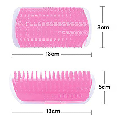 Cat Self Groomer Catnip  Dog Cat Toy Corner Groomer Wall Corner Scratcher Comb Grooming Massage Brush - Pink