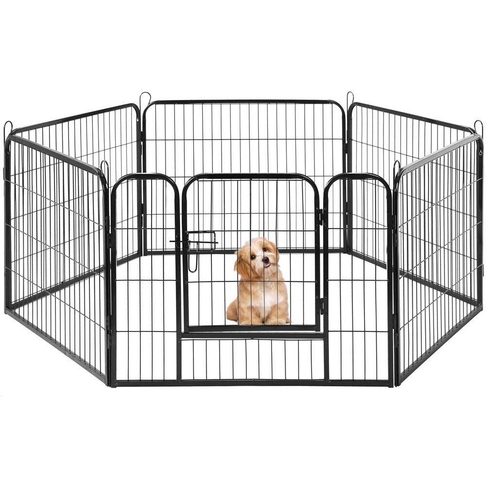 6 Panel Pet Dog Cat Bunny Puppy Play pen Playpen 80x80cm Exercise Cage Dog Panel Fence