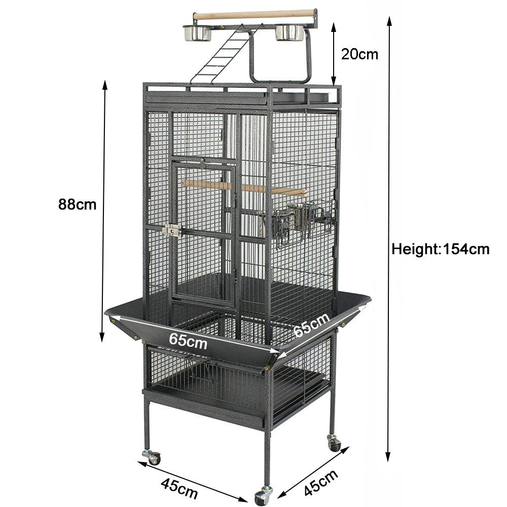 154cm Large Bird Cage with Play Top – Parrot, Cockatiel, Cockatoo, Parakeet, Finch Pet Cage