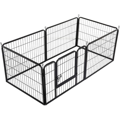 6 Panel Pet Dog Cat Bunny Puppy Playpen 60x80 cm Exercise Cage Dog Panel Fence