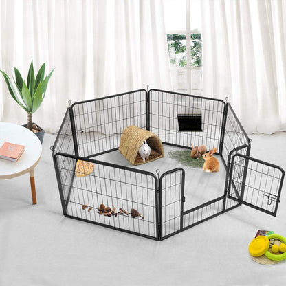 6 Panel Pet Dog Cat Bunny Puppy Playpen 60x80 cm Exercise Cage Dog Panel Fence