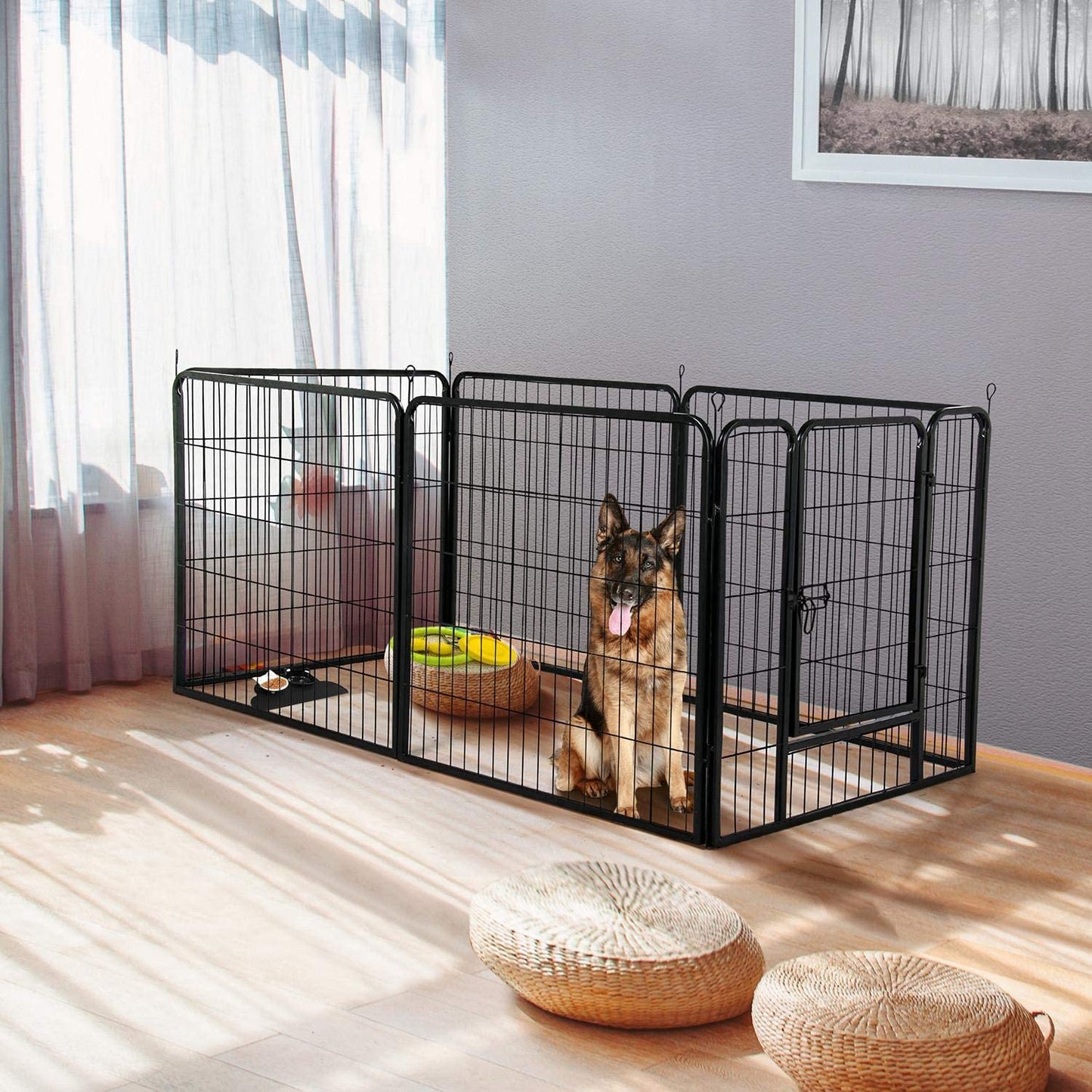 6 Panel Pet Dog Cat Bunny Puppy Playpen 60x80 cm Exercise Cage Dog Panel Fence