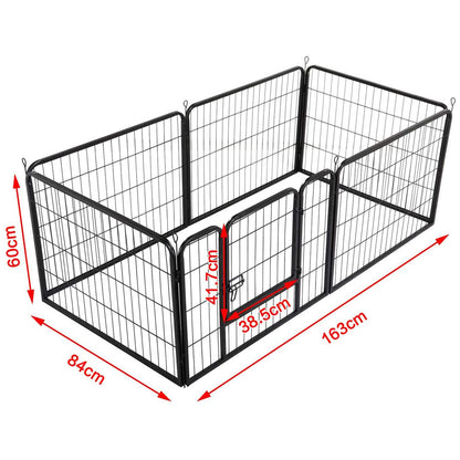 6 Panel Pet Dog Cat Bunny Puppy Playpen 60x80 cm Exercise Cage Dog Panel Fence