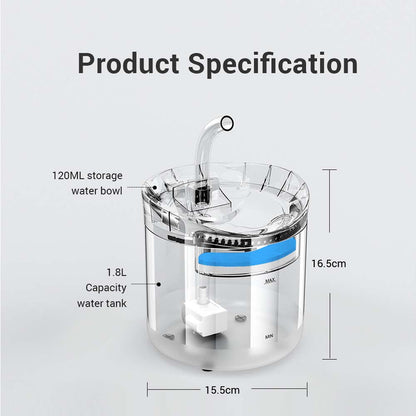 Automatic Pet Water Fountain Dispenser 1.8L