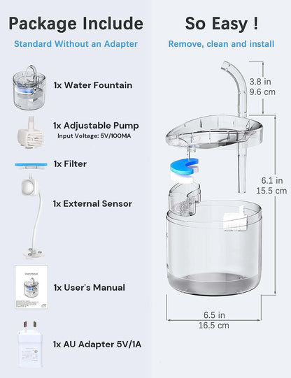 Automatic Pet Water Fountain Dispenser with Sensor 1.8L