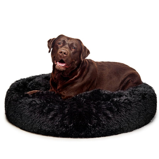 Fur King - "Aussie" Calming Dog Bed - Large -Black - 100 cm