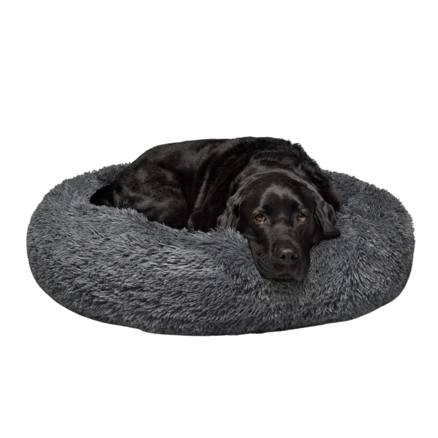 Fur King - "Aussie" Calming Dog Bed - Large -Grey- 100 cm