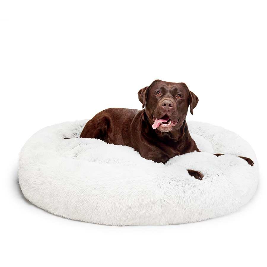 Fur King - "Aussie" Calming Dog Bed  - White - 115 CM - XL