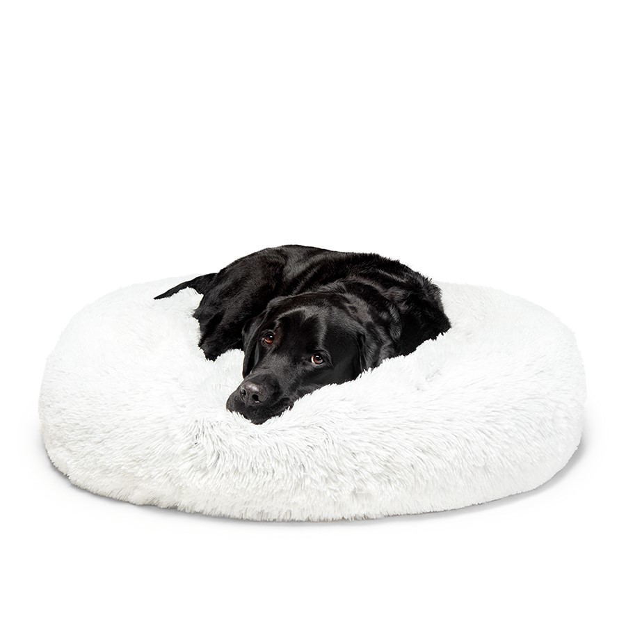 Fur King - "Aussie" Calming Dog Bed  - White - 100 CM - Large