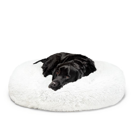 Fur King - "Aussie" Calming Dog Bed  - White - 100 CM - Large