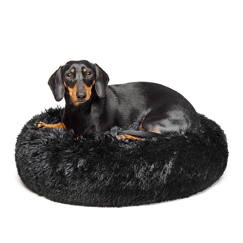 Fur King - "Aussie" Calming Dog Bed  - Black - 60 CM - Small