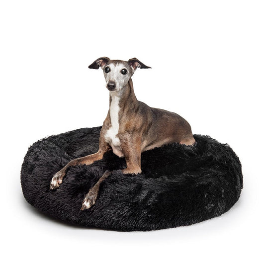 Fur King - "Aussie" Calming Dog Bed - Medium - Black - 80 cm