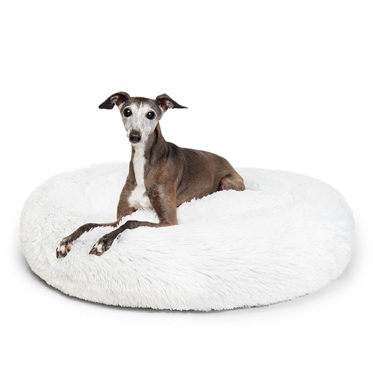 Fur King - "Aussie" Calming Dog Bed  - White - 80 CM - Medium