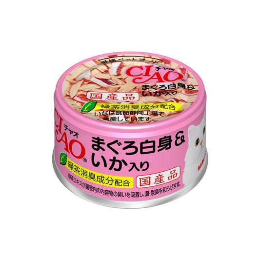 CIAO - Canned Jelly For Cat White Meat Tuna With Squid 85G X12