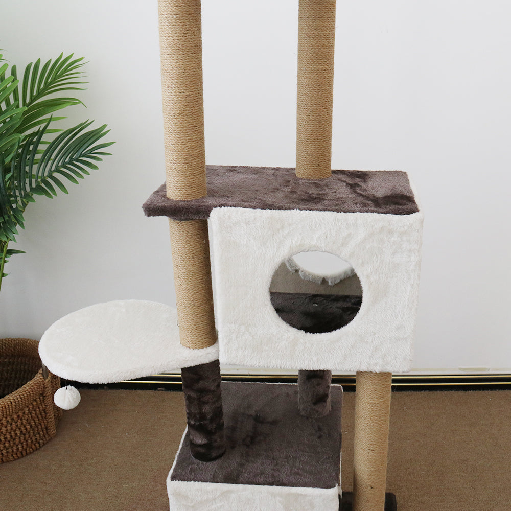 CATIO - Deluxe Multi-Function Three-Level Dual Cat Scratching Tree 141cm