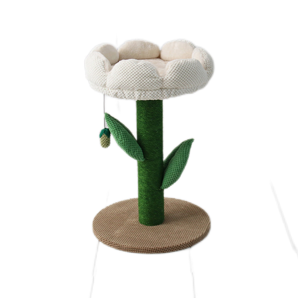 CATIO - White Camelia Flower Cat Scratching Tree