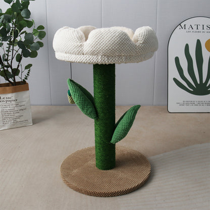 CATIO - White Camelia Flower Cat Scratching Tree