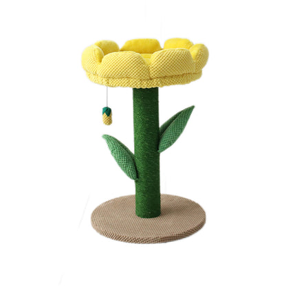 CATIO - Yellow Camelia Flower Cat Scratching Tree