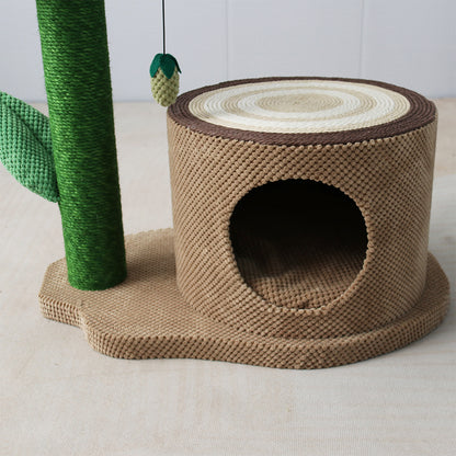 CATIO - Log Cat House With White Camelia Cat Scratching Tree