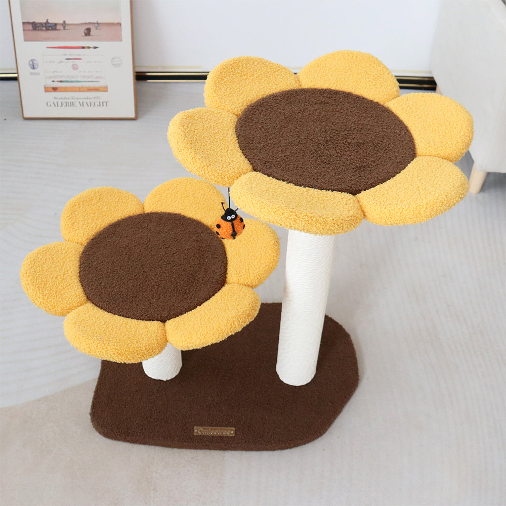 CMISSTREE - 2-Level Sunflower Cat Scratching Tree