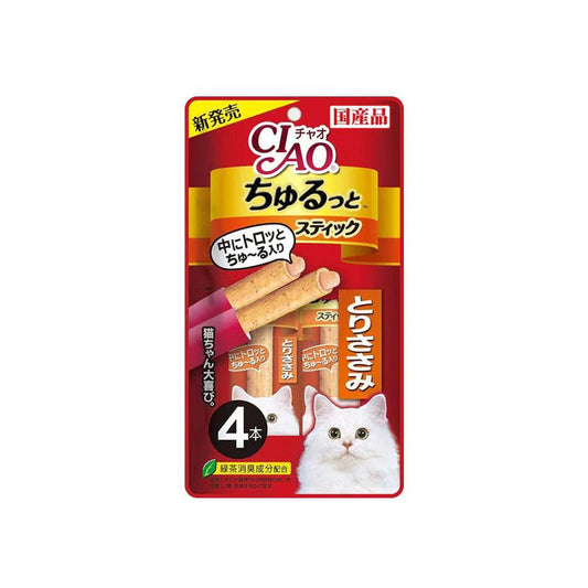 CIAO - Churu Rolls Cat Wet Treat Grilled Chicken Tender Flavour- 12G X 4  CS-124 X6