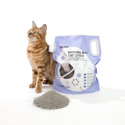 ZODIAC Natural Way Superfine Bentonite with Activated Charcoal Cat Litter - 4.5Kg x 4