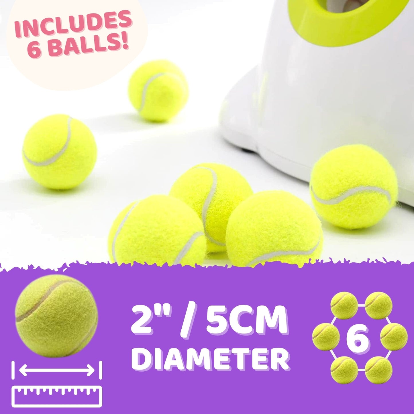 Automatic Ball Launcher Machine with 6 Tennis Balls