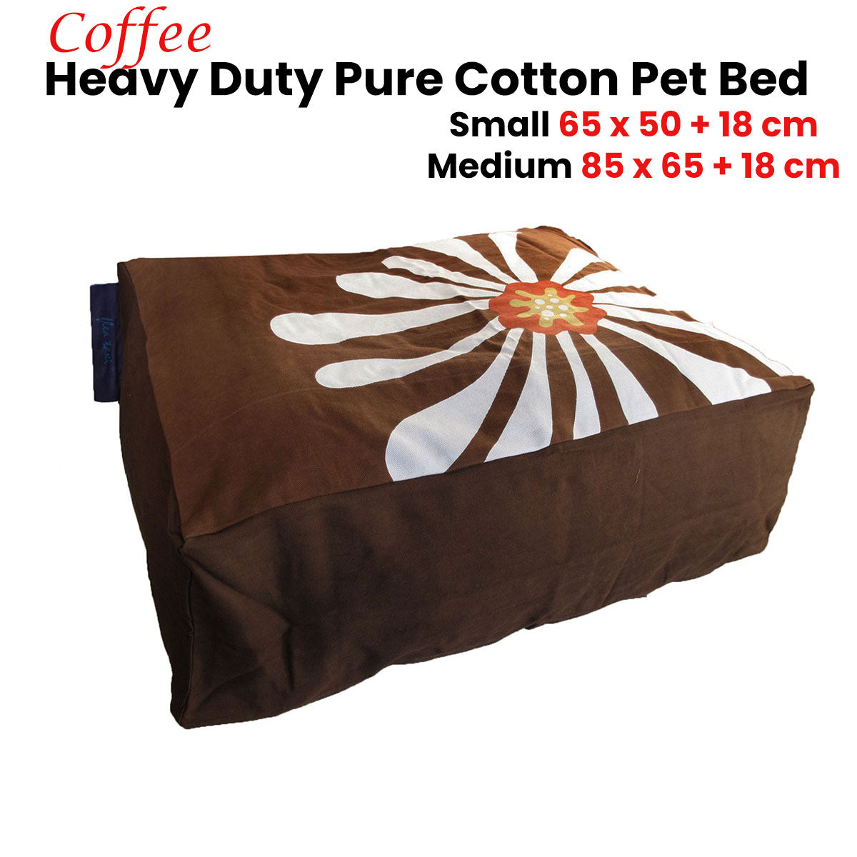 Heavy Duty Pure Cotton Pet Dog Bed Cover - Small Coffee