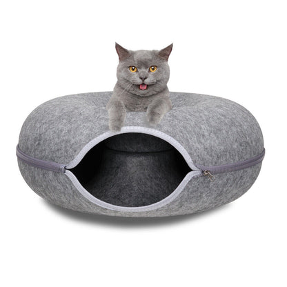 Cat Cave Bed Tunnel - Dark Grey