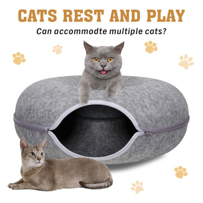 Cat Cave Bed Tunnel - Dark Grey